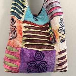 India Boutique Multicolor Patchwork Boho Sling Shoulder Bag